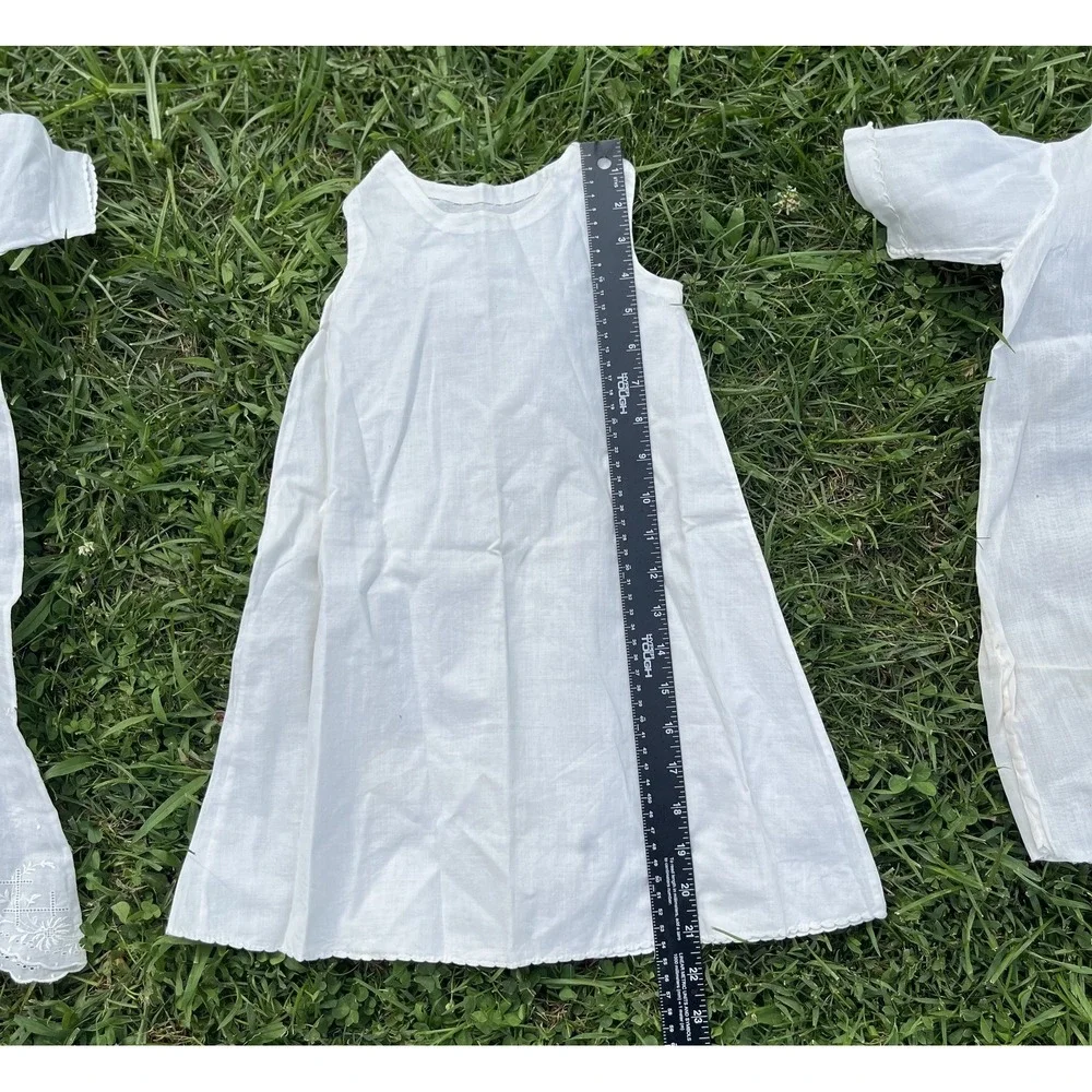 Vintage Baby‎ Dress Christening Gown Lot Embroidered Lace 3 Piece Set Baptism